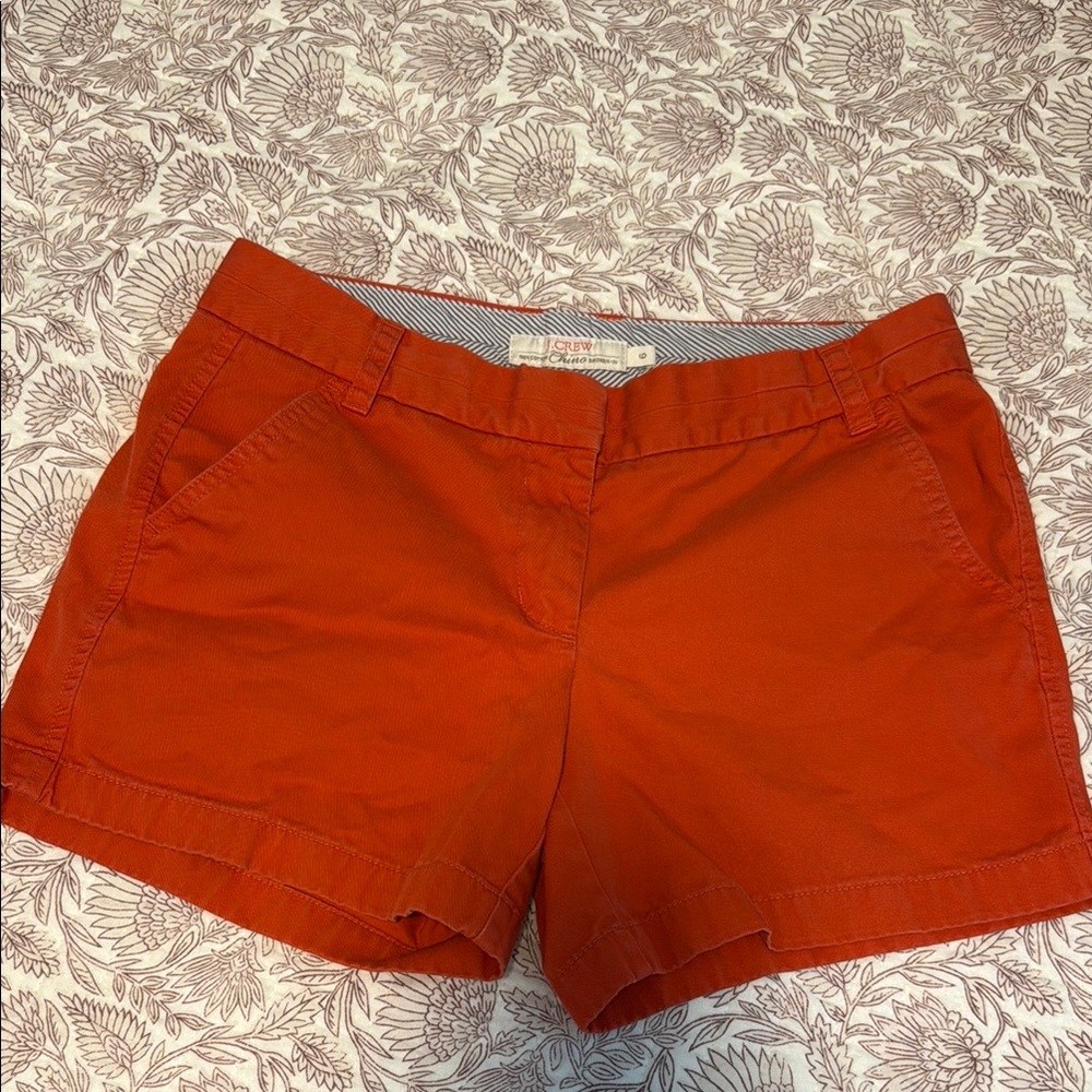 J Crew Women’s Orange Chino Shorts Size 6
